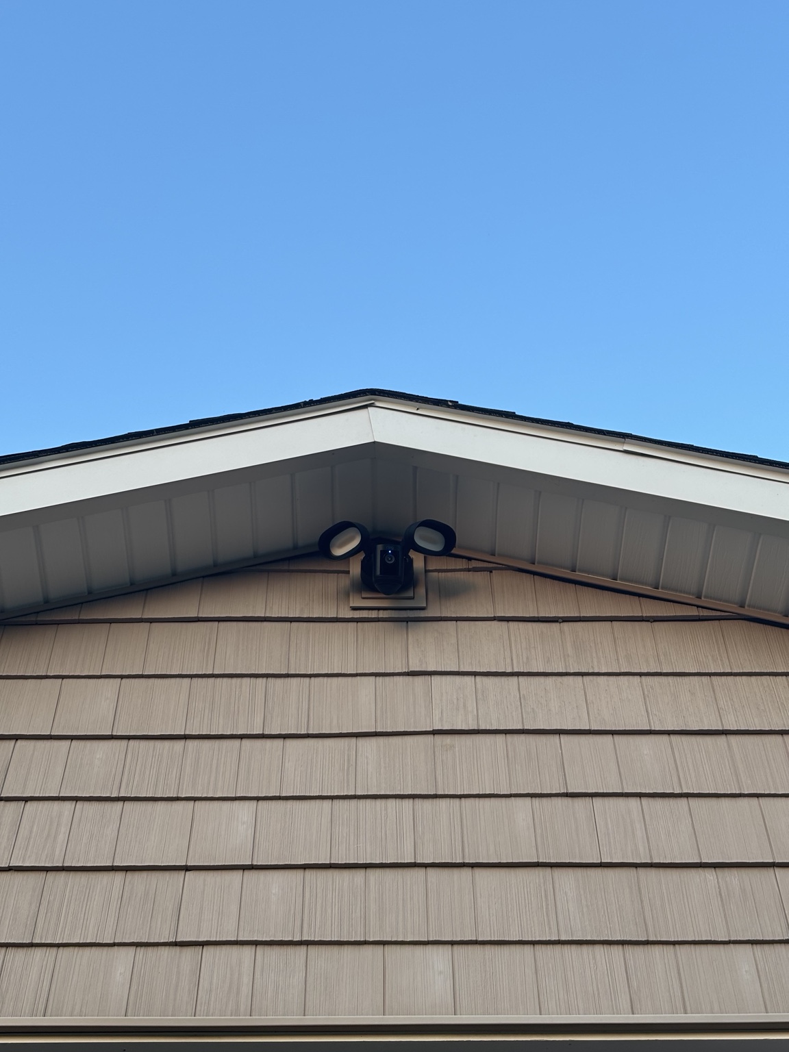 Close-up of professionally installed outdoor camera